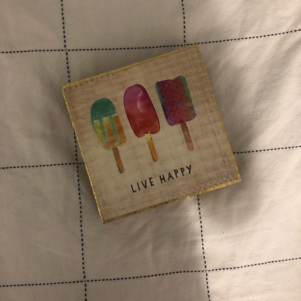 Live happy popsicle watercolor wall art